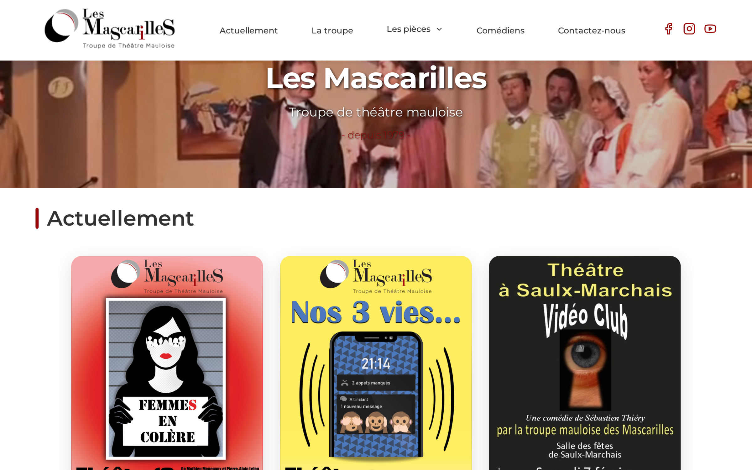 Les Mascarilles - Refonte du site web de la troupe de théâtre amateur Mauloise, 2026